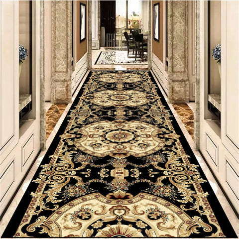 Navak Carpet European Decoration Long Corridor Carpet Gorgeous Hallway Carpets Non-slip Stairway Rug Home Runner Aisle Floor Mat Customizable