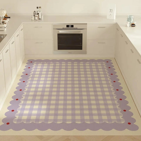 Navak Carpet Grid Pattern Carpet Dreamy Color Scheme Girlish Heart Decoration Anti Slip Rug Living Room Home Fashionable and Beautiful Mat