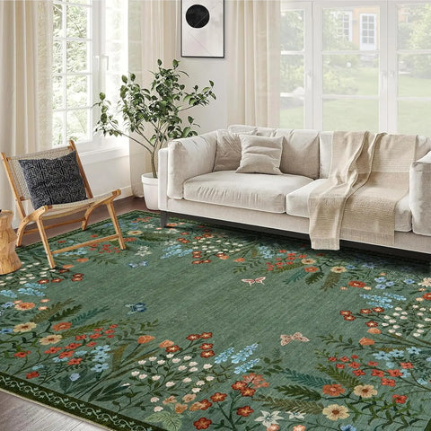Navak Carpet Boho Washable Rugs for Entryway Floral Area Rug for Bedroom, Non Slip ,Soft Indoor Carpet forLiving Room Kitchen Laundry Foyer