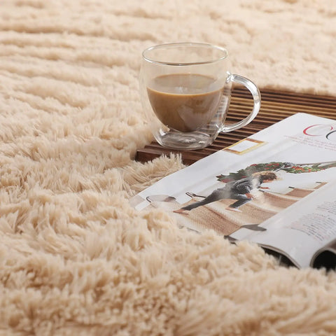 Navak Carpet Soft Shaggy Carpet Living Room Fluffy Children Rugs Large Beige Plush Area Rug for Bedroom Kids Room Nursery Modern Home Decor