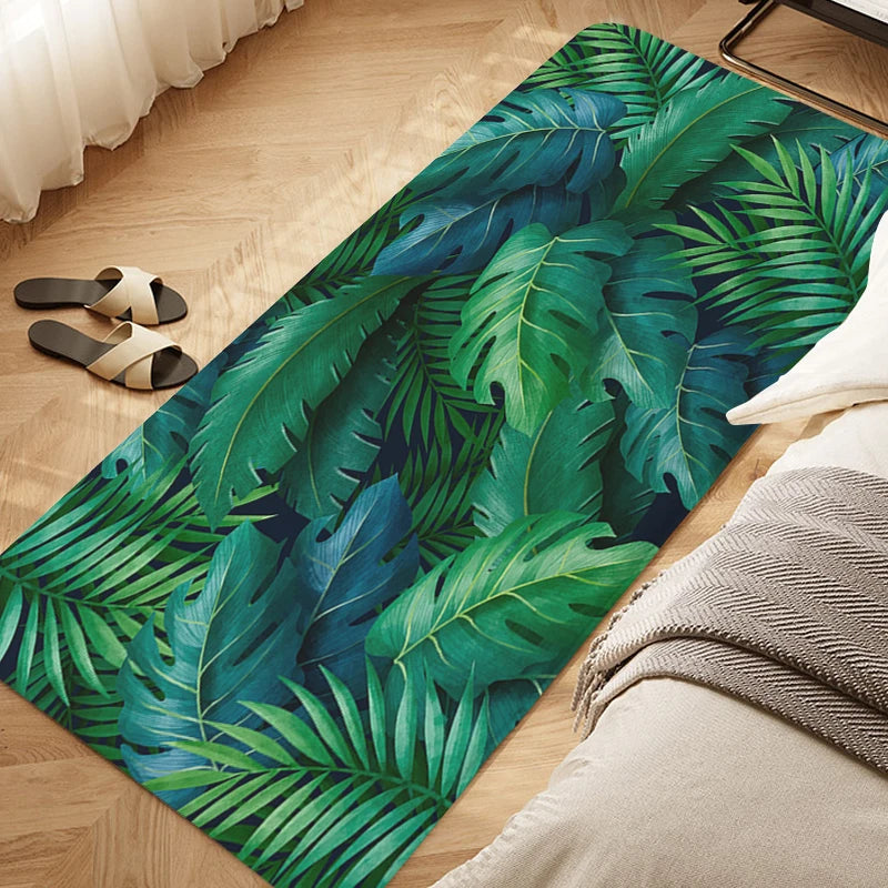 Navak Carpet Tropical Leaf Pattern Bedroom Rug Balcony Hallway Bathroom Foot Mat Entrance Door Doormat Living Room Kitchen Floor Carpet