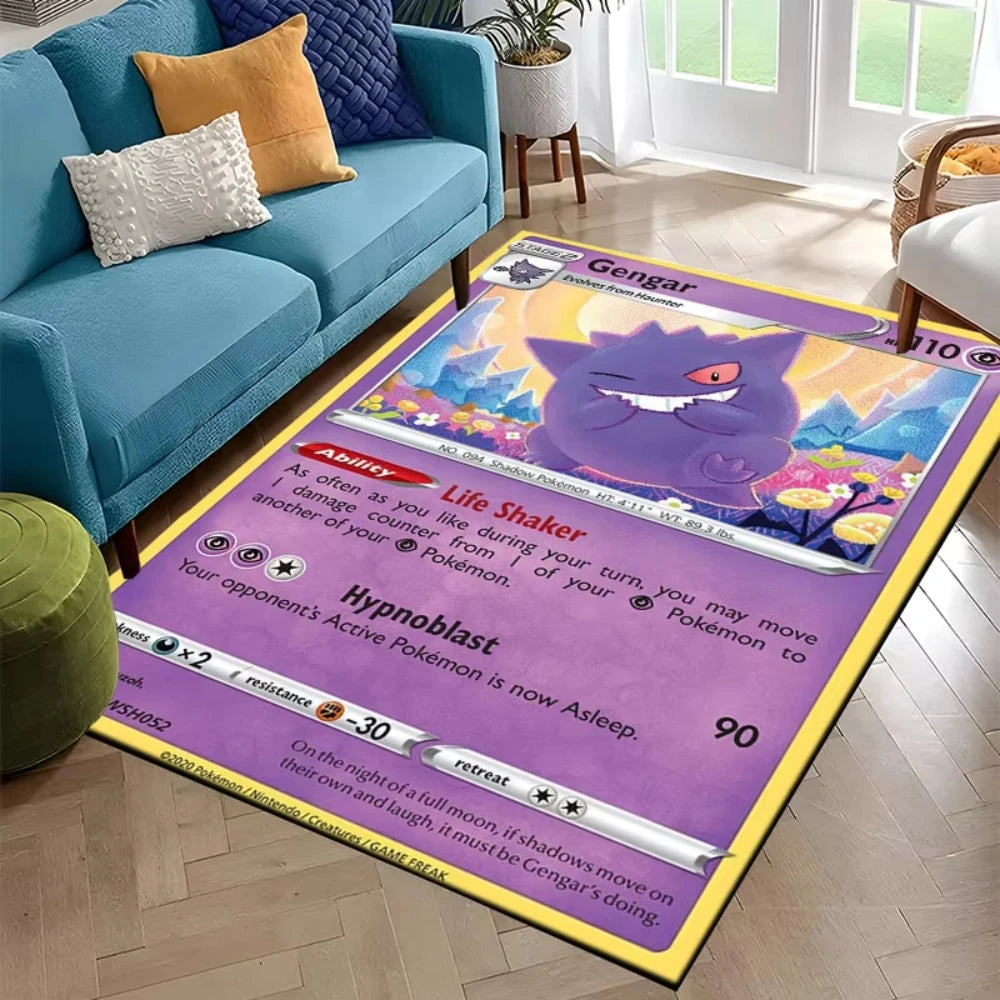 Navak Carpet Daily Picks Gengar Game Card Themed Carpet for Gaming Room Decor Bedroom Soft Area Rug Living Room Carpet Man Cave Piece Ideal Gift