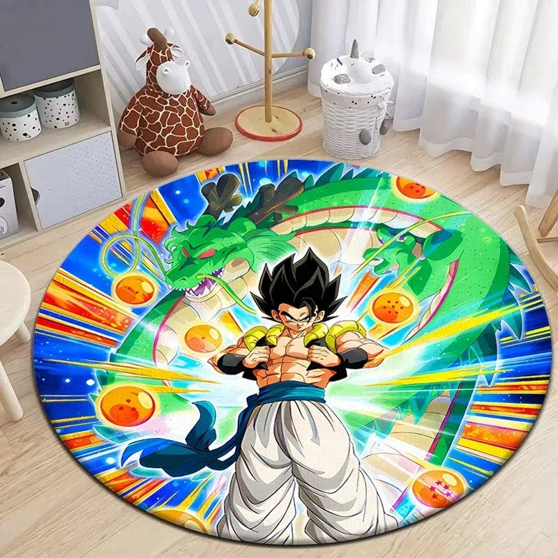 Navak Carpet Daily Picks Dragon-Ball Anime Round Carpet Non-Slip Floor Mat for Living Room Bedroom Circle Rugs Machine Washable Round Carpet Decor