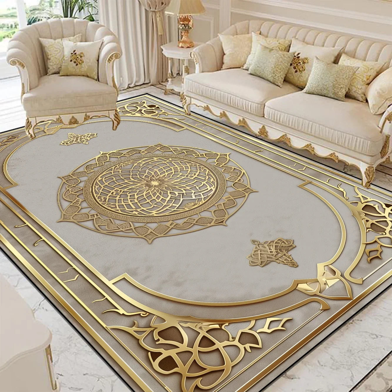 Navak Carpet Luxury Style Living Room Large Area Rug Home Room Decor Floor Mats Lounge Sofa Coffee Non-slip Carpet Bedroom Cloakroom Washable