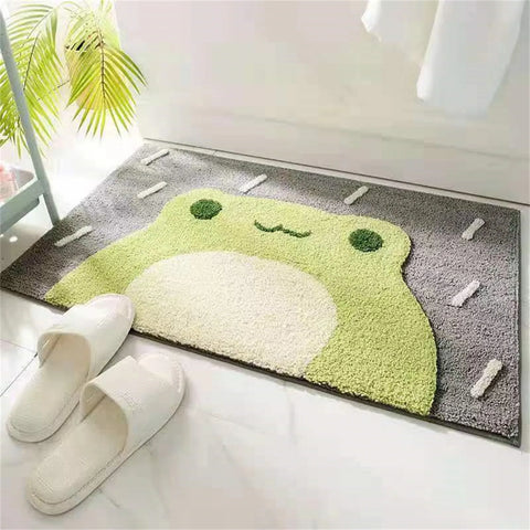 Navak Carpet Frog and Bear Flocking Bath Mat Home Decoration Door Mat Non-slip Absorbent Bathroom Doormat Super Soft Fiber Bath Rug 2025