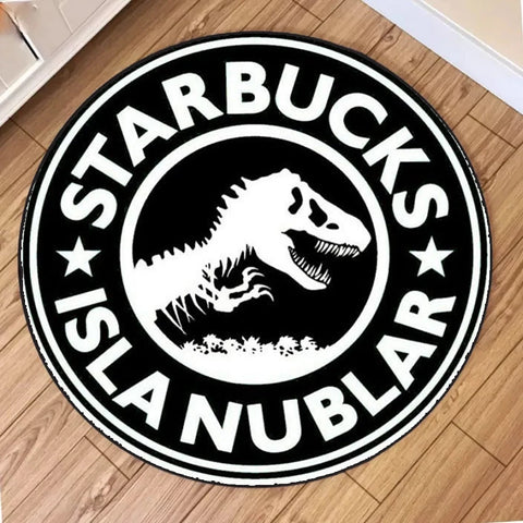 Navak Carpet Cartoon Dinosaur Print Round Carpet Non Slip Circular Rugs for Children Bedroom Decor Home Living Room Sofa Balcony Hallway Mat