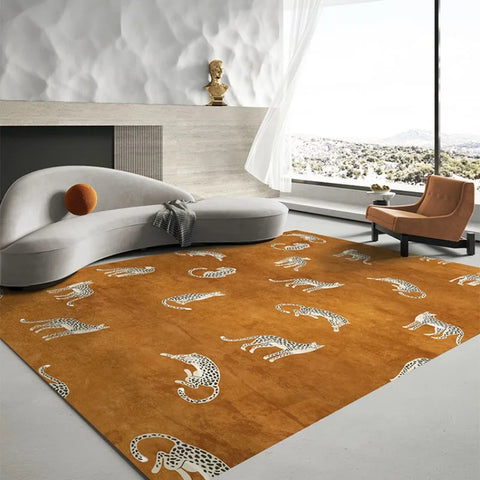 Navak Carpet Light Luxury Carpets for Living Room Modern Style Bedroom Decor Plush Carpet Fluffy Soft Leopard Print Rug Home Non-slip Mat