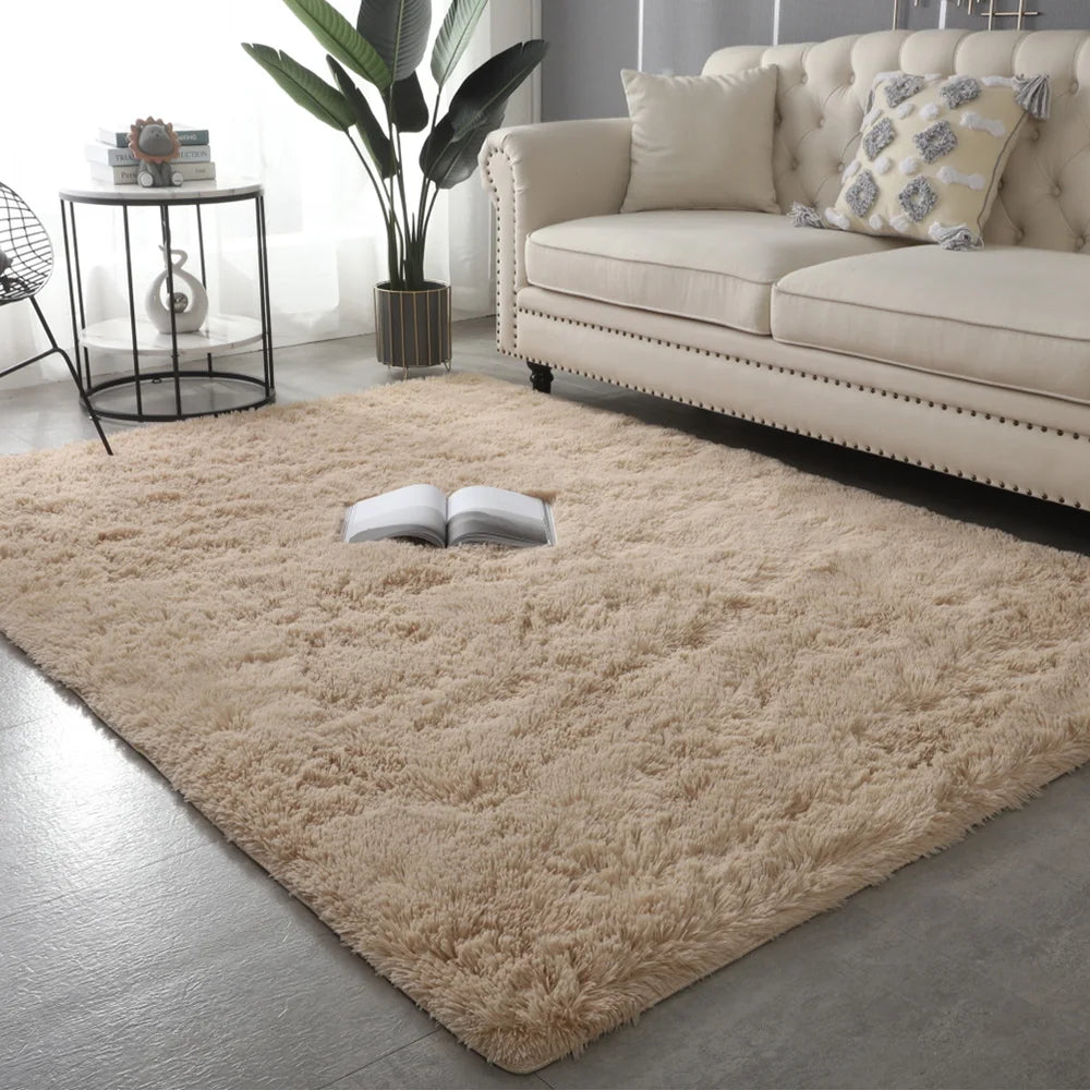 Navak Carpet Nordic Furry Rug Bedroom Carpet Living  Room Modern Decoration Hairy Carpets Large Size Black Gray Pink Beige Non Slip Mat