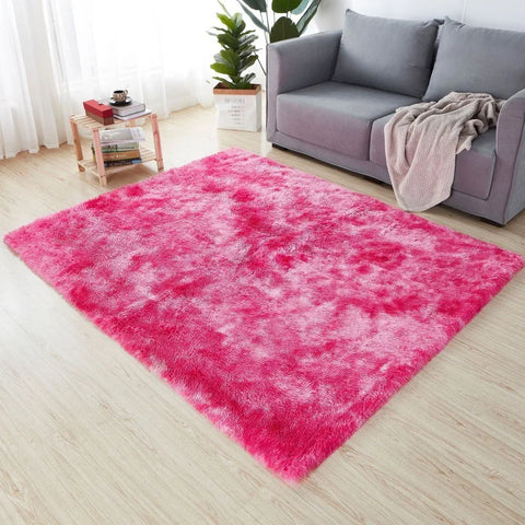 Navak Carpet Soft Long Plush Bedroom Rug Living Room Fluffy Gradient Carpet Mats Tie Dyeing Floor Carpets Bay Window Home Decor Rugs