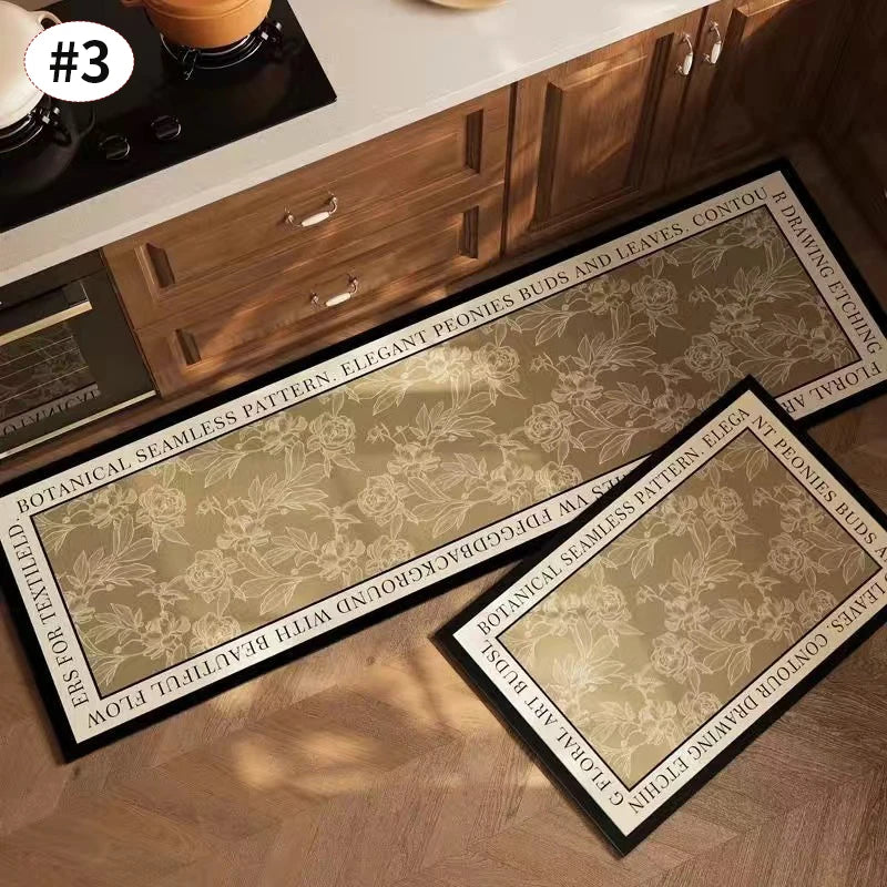 Navak Carpet Exclusive Picks American Light Luxury Water-absorbent Non-slip Dirt-resistant Foot Mat Vintage Crystal Velvet Kitchen Doorway Carpet