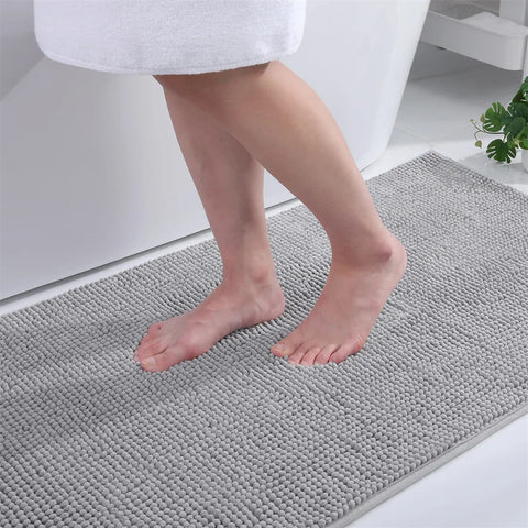 Navak Carpet Olanly Chenille Bathroom Rug Extra Soft Shaggy Bath Mat Non-Slip Bathroom Floor Mat Water Absorbent Plush Microfiber Rugs Shower