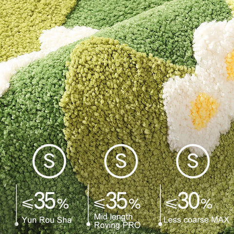 Navak Carpet Nordic Style 3D Moss Green Carpet Fluffy Forest Floor Mat Irregular Design Bedroom Rug for Living Room Decor