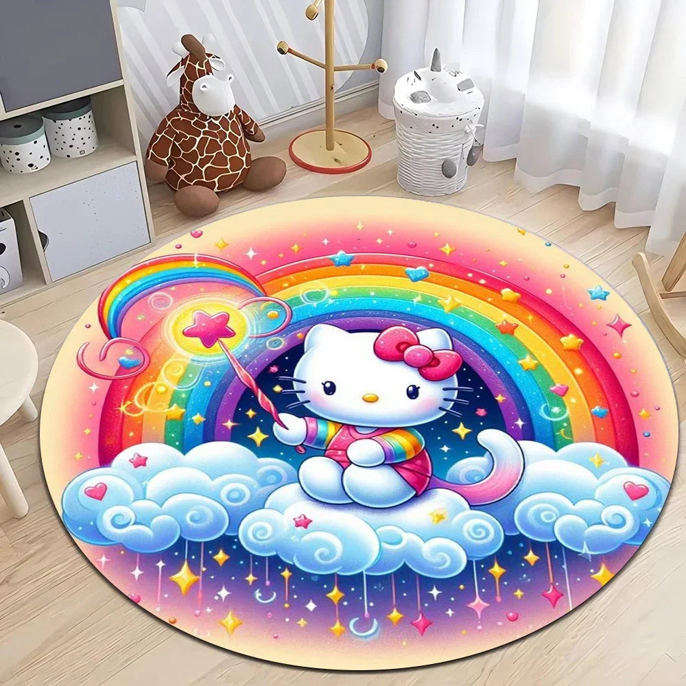Navak Carpet Daily Picks Sanrio Hello Kitty Carpet Living Room Children's Crawling Mat Round Rug Living Room Area Rug Games Washroom Floor Mat