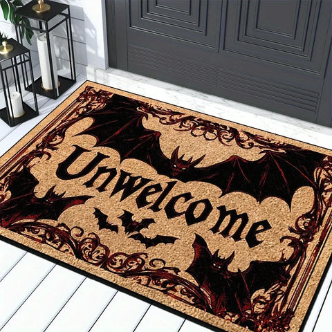 Navak Carpet Exclusive Picks Halloween Carpet Bat Unwelcome Personality Carpet Door Mat Non-Slip Floor Mat Dark Series Outdoor Carpet Home Decoration