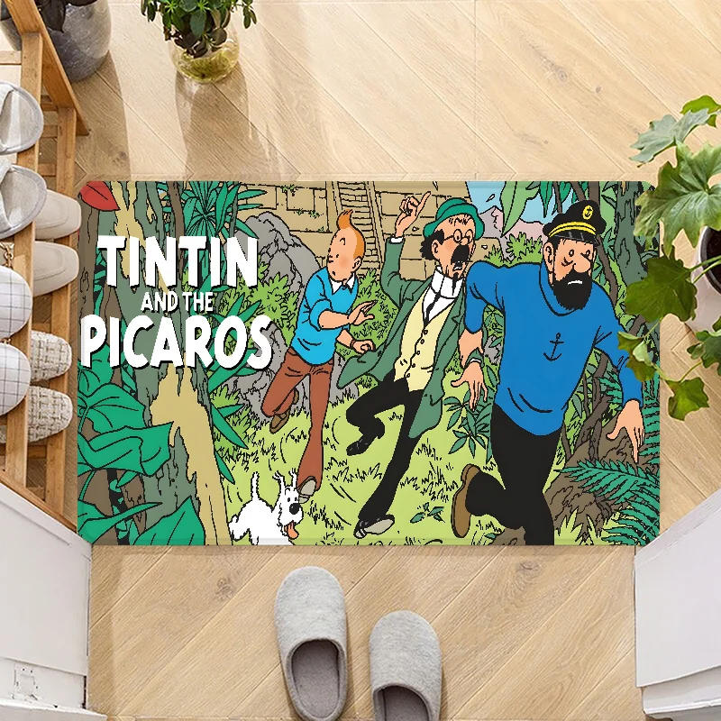Navak Carpet The Adventures of Tintins Door Mat Entrance Non-slip Doormat Washable Kitchen Carpet Hallway Rugs Bathroom Bath Door Mats