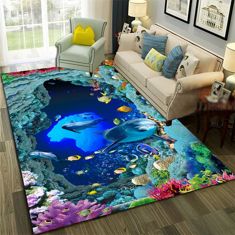 Navak Carpet 3D Illusion Vision Hallucination HD Carpet Rug for Home Living Room Bedroom Sofa Doormat Decor,Child Area Rug Non-slip Floor Mat