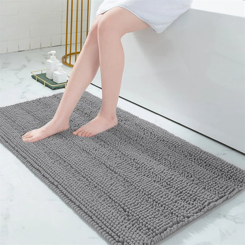 Navak Carpet Olanly Chenille Bathroom Rug Extra Soft Shaggy Bath Mat Non-Slip Bathroom Floor Mat Water Absorbent Plush Microfiber Rugs Shower