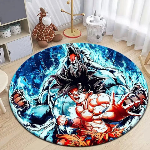 Navak Carpet Daily Picks Dragon-Ball Anime Round Carpet Non-Slip Floor Mat for Living Room Bedroom Circle Rugs Machine Washable Round Carpet Decor