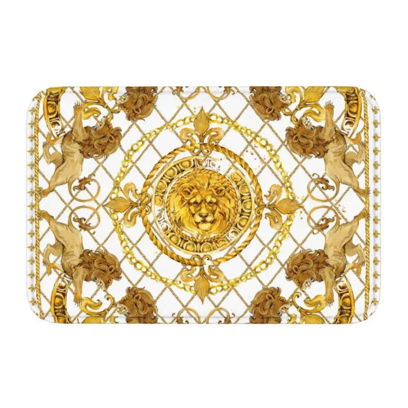 Navak Carpet Luxury Golden Lion European Floral Front Floor Door Entrance Mats Outdoor Bathroom Kitchen Doormat Living Room Carpet Rug