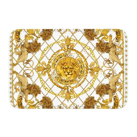 Navak Carpet Luxury Golden Lion European Floral Front Floor Door Entrance Mats Outdoor Bathroom Kitchen Doormat Living Room Carpet Rug