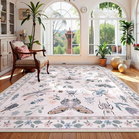 Navak Carpet Retro Animal Print Living Room Carpet Fashion Bedroom Bedside Rug Foldable Machine Washable Sofa Coffee Table Floor Mat Ковер 러그
