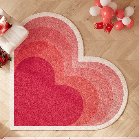 Navak Carpet Heart Shape Rugs for Bedroom Fluffy Soft Bedside Floor Mat Thick Plush Living Room Decoration Red Carpet Washable Cloakroom Rug