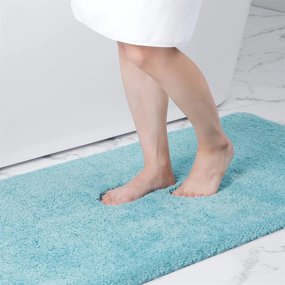 Navak Carpet Olanly Shaggy Bath Mat Microfiber Super Absorbent Bathroom Shower Rug Non-Slip Soft Shower Mats Floor Plush Carpet Foot Wash Mat