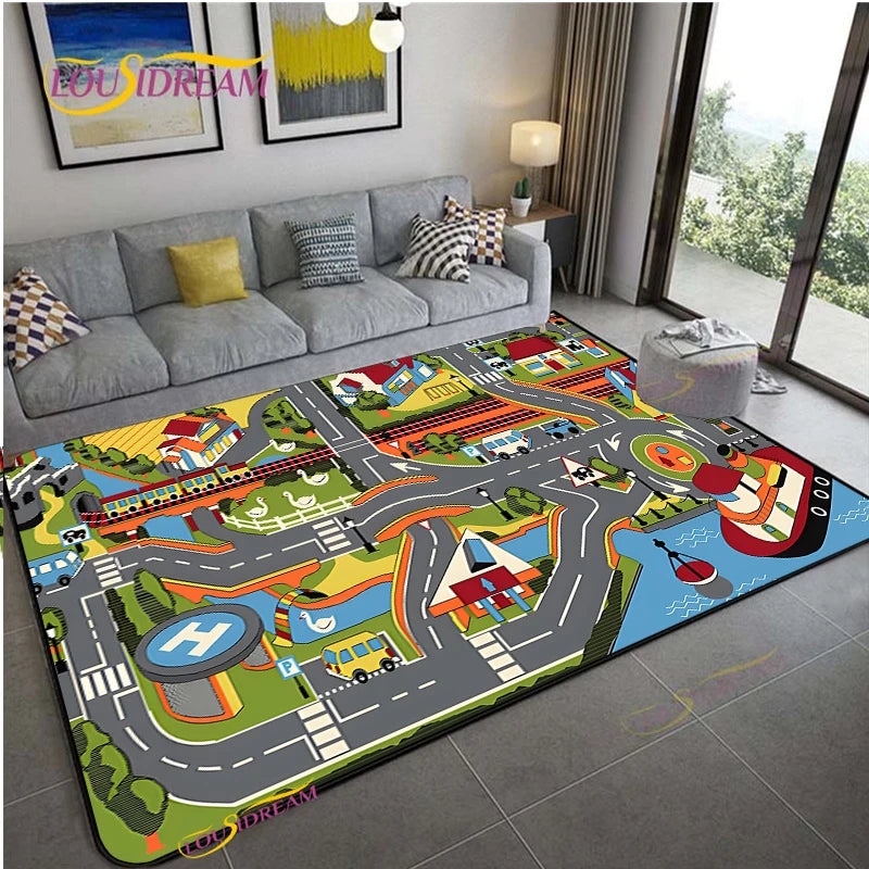 Navak Carpet Alfombra Road Traffic Rout Map Carpet Living Room Sofa Coffee Table Bedroom Rugs Kitchen Kid Play Anti-slip floor Mat Home Decor