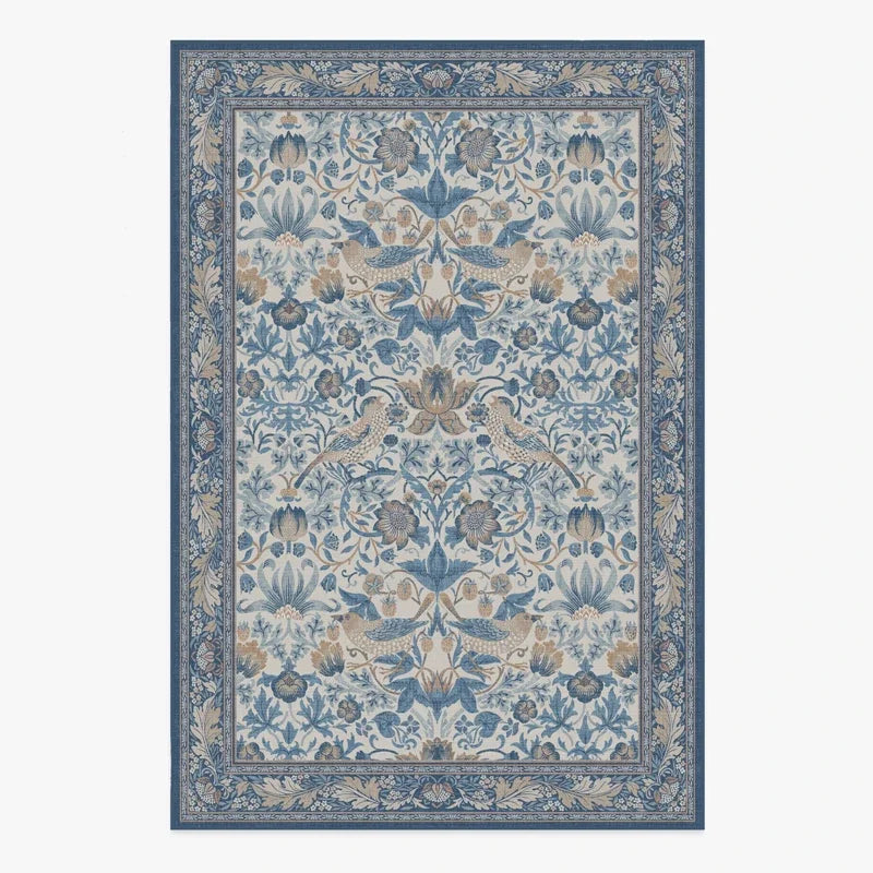 Navak Carpet Living Room Carpet Large Size Bedroom Bedside Floor Mat Machine Washable Carpets Spring Flowers Plant Retro Home Decoration Rug