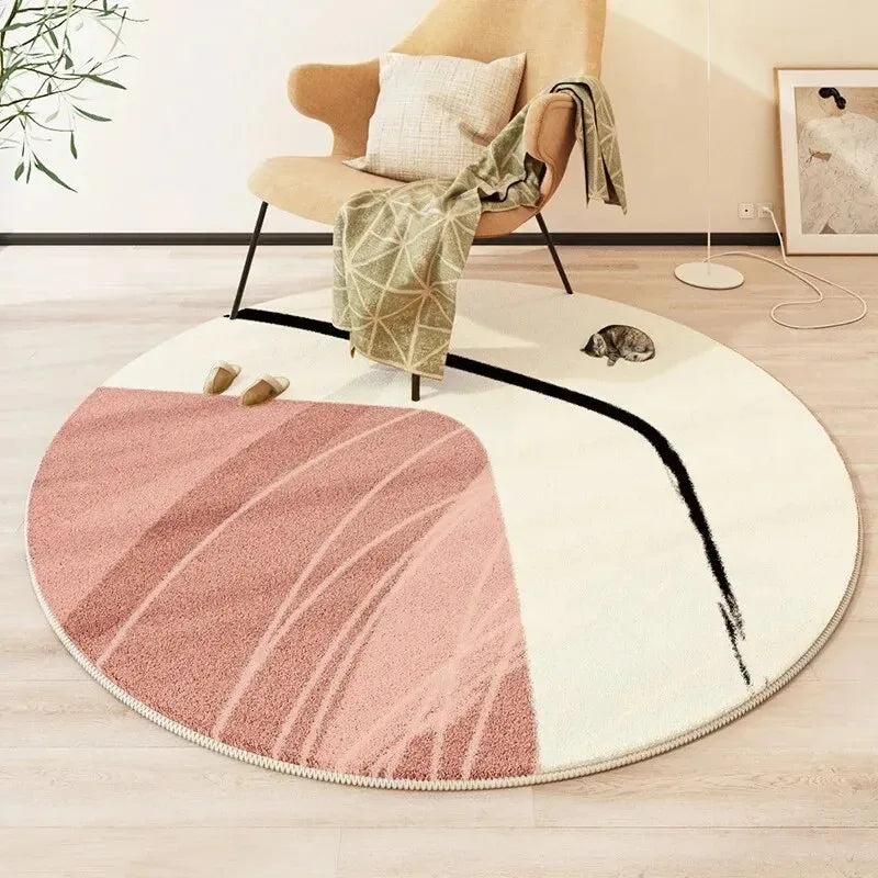 Navak Carpet Exclusive Picks Modern Style Round Living Room Carpet Children's Room Bedroom Crawling Mat Non-slip Bed Blanket Thick Washable Mat