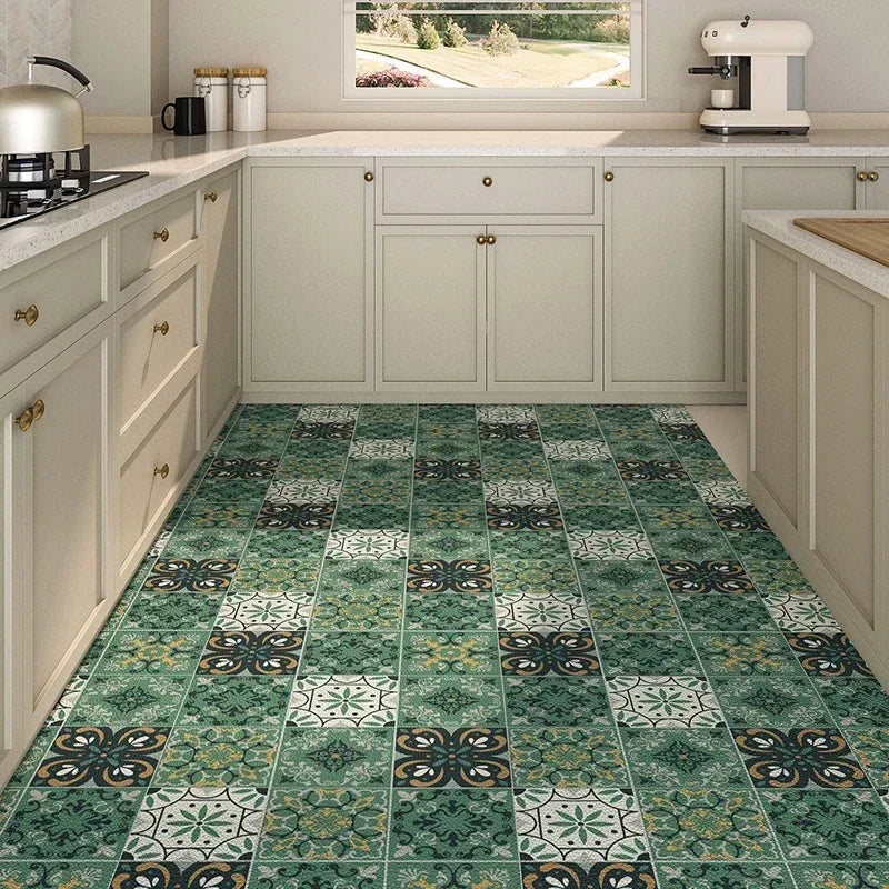 Navak Carpet Kitchen Carpet Large PVC Waterproof Rug Non-slip Floor Mat Leather Oil-proof Foot Mats American Retro Style Home Decoration Rugs