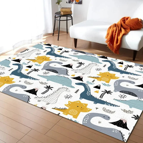 Navak Carpet Cartoon Dinosaur Area Rugs Dino Carpet Non Slip Dinosaur Floor Mat for Playroom Classroom Kidroom Decor Children's Crawling Mat
