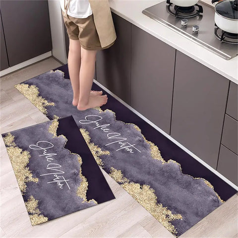Navak Carpet Marble Pattern Kitchen Floor Mats Non-Slip Doormat for Home Decorative Entrance Rug Modern Simple Style Washable Alfombra Rugs