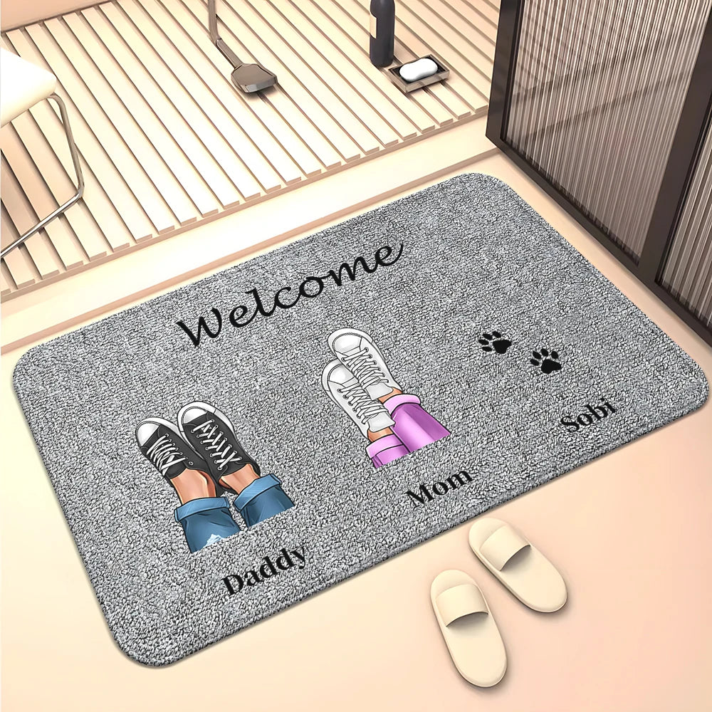 Navak Carpet Family Members Home Living Room  Sofa Door Mat Decoration Anti Slip Floor Mat Cute Rug  Door Mat Carpet  Area Rug  Kawaii Rug