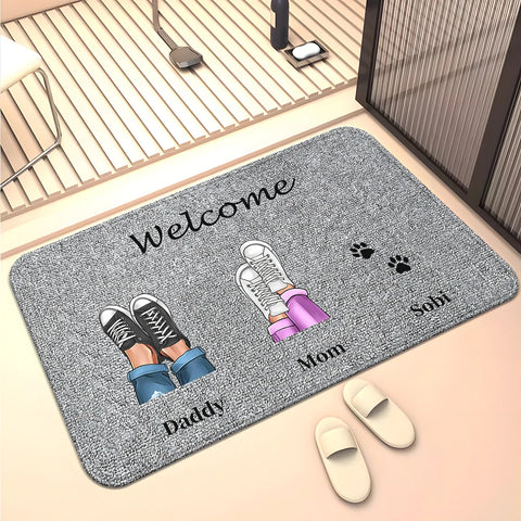 Navak Carpet Family Members Home Living Room  Sofa Door Mat Decoration Anti Slip Floor Mat Cute Rug  Door Mat Carpet  Area Rug  Kawaii Rug