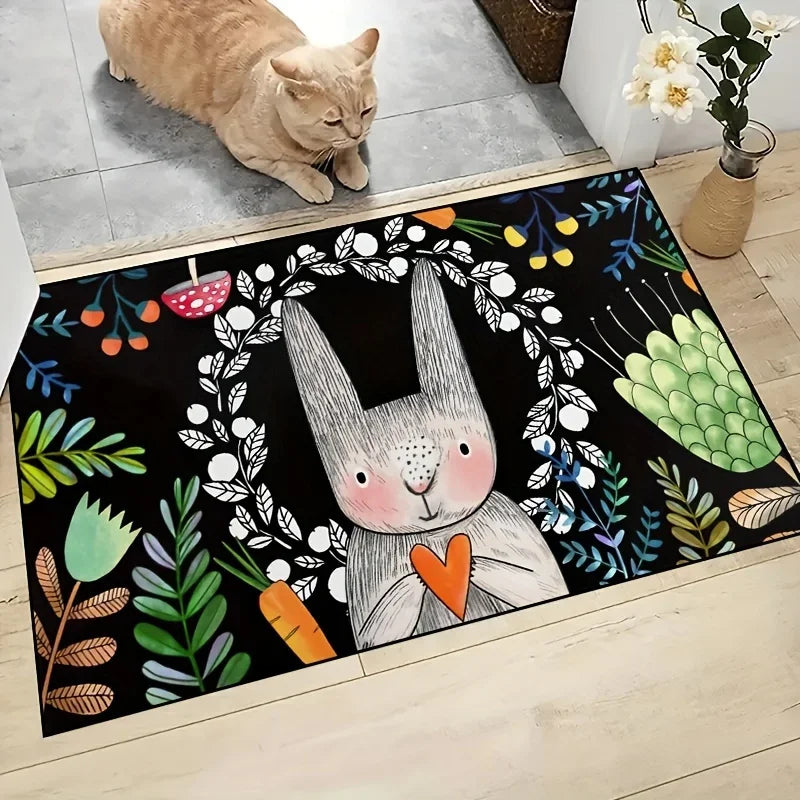 Navak Carpet Cartoon Animals Welcome Home Door mat Living Room Bedroom Kitchen Laundry Washable Dirty Resistant Lightweight Carpet
