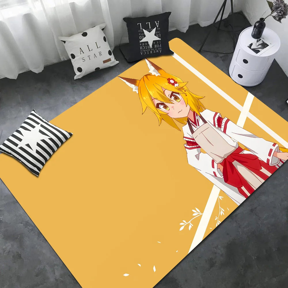 Navak Carpet The Helpful Fox Senko-san Floor Mat Non-Slip Laundry Room Mat Laundry Decor Balcony Child Living Room Bedside Mats