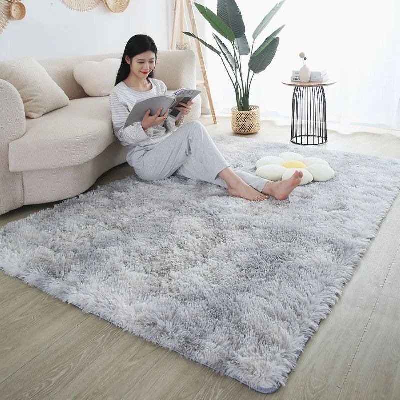 Navak Carpet Furry Carpet Living Room Mat Modern Bedroom Nordic Style Decoration Carpet Large Size Black Gray White Non Slip Children's Rugs