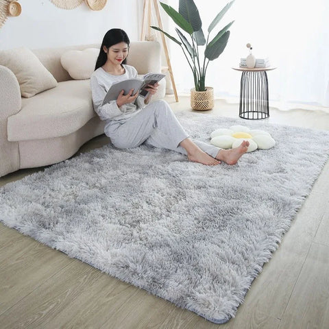 Navak Carpet Furry Carpet Living Room Mat Modern Bedroom Nordic Style Decoration Carpet Large Size Black Gray White Non Slip Children's Rugs