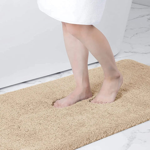 Navak Carpet Kitinjoy Fluffy Bathroom Rugs Non-Slip Washable Absorbente Bath Mat Soft Shaggy Microfibre Bath Mats Resist Dirt Kitchen Carpets