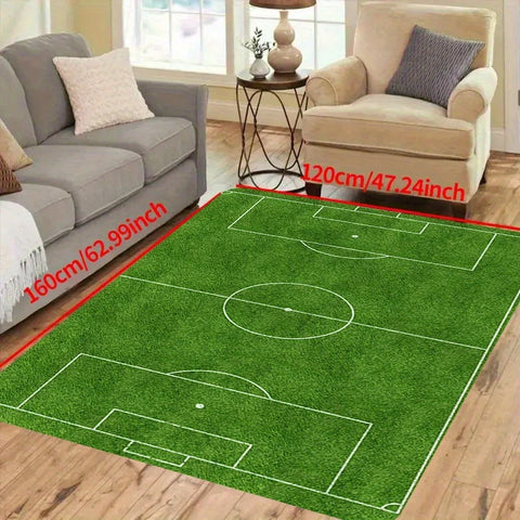 Navak Carpet Exclusive Picks Football Field Area Rug, Soft Anti-Slip Sports Field Game Mat, Living Room Bedroom Anti-Slip Floor Mat Home Decor