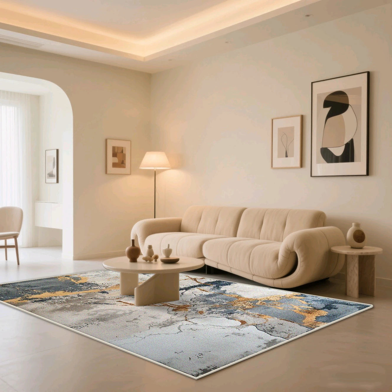 Navak Carpet Art Style Abstract Soft Bedroom Decoration Carpet Big Size Non-slip Sofa Table Mat Foldable Machine Washable Living Room Rugs
