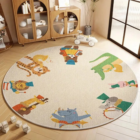 Navak Carpet Exclusive Picks Flannel Carpet Cartoon Game Living Room Mat Round Rug Coffee Table Sofa Cushion Stain-Resistant Non-Slip Rug Home Decor