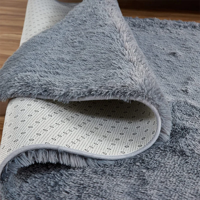 Navak Carpet Shaggy Area Gray Rug For Living Room Super Soft Long Pile Bedroom Carpet Non-Slip Children's Home Decor Fluffy Bedside Floor Mat