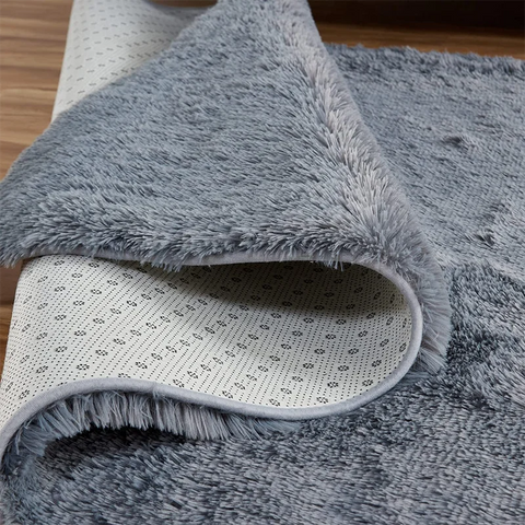 Navak Carpet Shaggy Area Gray Rug For Living Room Super Soft Long Pile Bedroom Carpet Non-Slip Children's Home Decor Fluffy Bedside Floor Mat