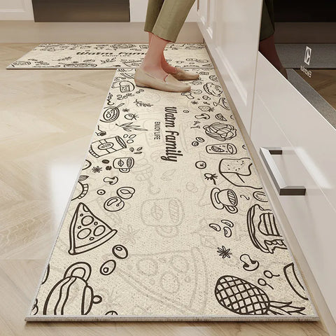Navak Carpet Exclusive Picks 1/2PC Cartoon Easy To Manage Kitchen Floor Mat Home Long Crystal Velvet Carpet Dirt Resistant and Non-Slip Floor Mat