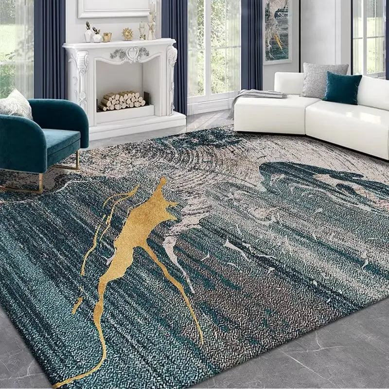 Navak Carpet modern abstract ink painting living room large area crystal velvet carpet Light luxury simple bedroom sofa non-slip rug