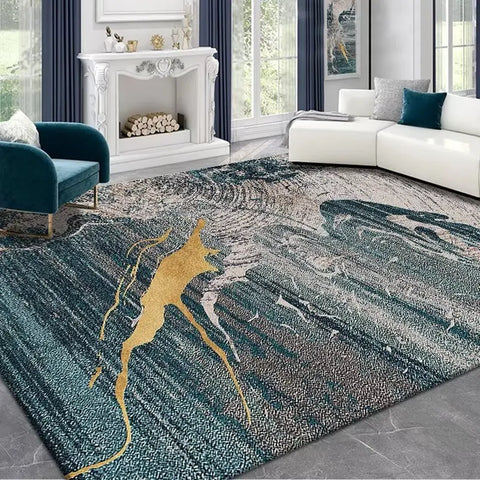 Navak Carpet modern abstract ink painting living room large area crystal velvet carpet Light luxury simple bedroom sofa non-slip rug