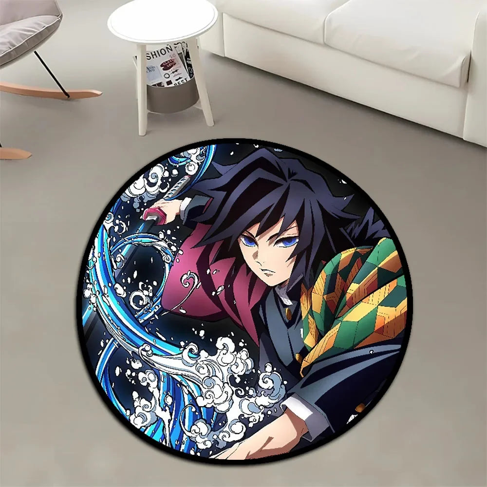 Navak Carpet Area Rug Anime Demon Slayer Nezuko Kokushibou Tanjirou Kanroji Kochou Gokudera Makoto Creative Printed Carpet for Home Decor