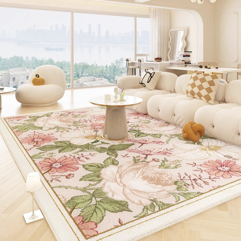 Navak Carpet French Style Bedroom Decor Plush Carpet Large Area Carpets for Living Room Home Fluffy Soft Floor Mat Thicken Washable Study Rug